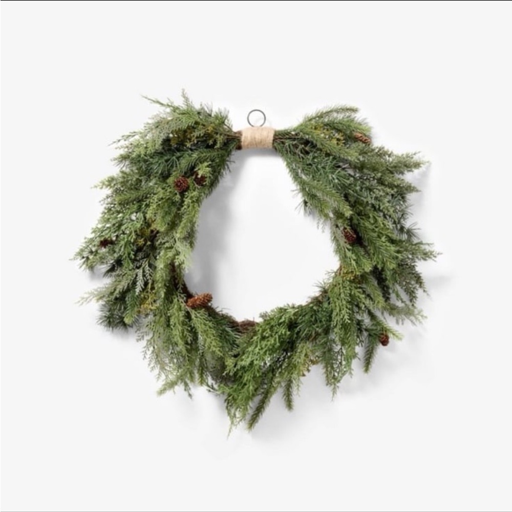 Draping Cedar Holiday Artificial Wreath-Threshold designed with Studio McGee